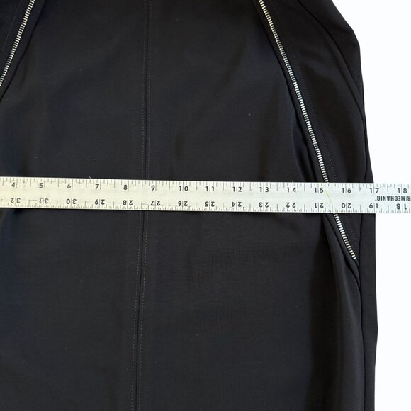 Yigal Azrouël Leather Trim Mini Skirt Size 6 Exposed Zippers Edgy Office Siren - Picture 8 of 11